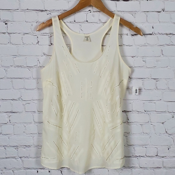 Old Navy Tops - 3/$20 Old Navy Ivory Beaded Racerback Tank Top NWT
